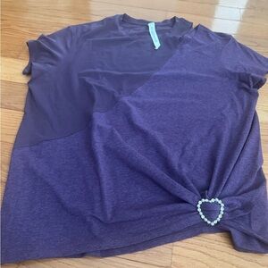 Purple Women's Top with Heart Detail